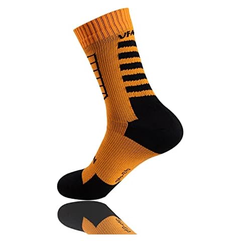 VFAMAN Waterproof socks for Men Women,For outdoor waterproof breathable windproof-Perfect for Cycling, Hiking, Rowing, Fishing,Trekking Skiing (L, Black-orange) Cover