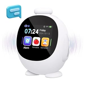 Smart Alarm Clock for Kids with AI Voice & Time Management, Sleep Trainer with 12 White Noise Sounds, Ok to Wake Night Light, Toddler Clock for Bedroom, Fun Educational Children Gift
