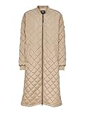 ONLY Damen Stepp-Mantel OnlJessica extralange Übergangs-Jacke gesteppt, Farbe:Beige, Größe:S