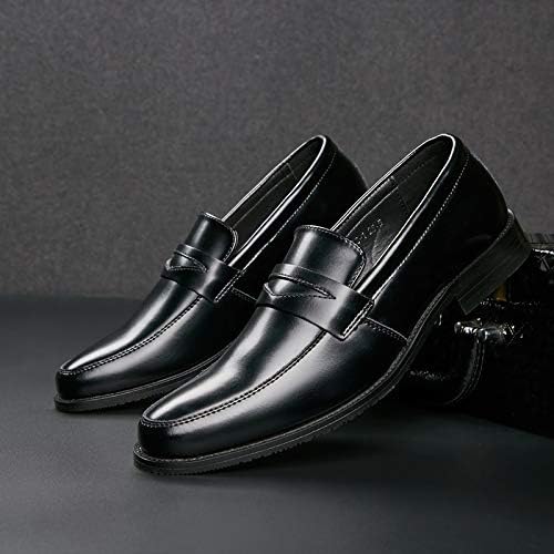 Men's Dress Business Leather Shoes Pointed Toe Low-top Slip-on Oxford Shoes