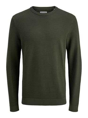 Upim, Maglione Girocollo Con Motivo In Rilievo Uomo, Unisex, Verde Militare, Taglia: S