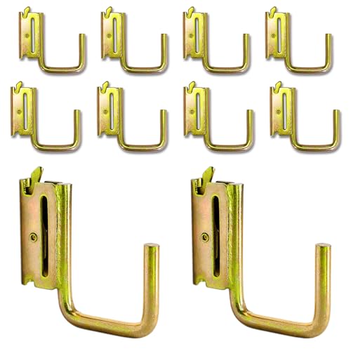 MorScan 10 Pack 2 E Track J Hooks Heavy Duty Galvanized Steel E-Track Tie Down Accessories for Box Truck Enclosed Trailer Garage Vans Warehouse Workshop