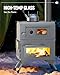 YRenZ Tent Stove Wood Stove with Oven – 2-in-1 Dual-Use Outdoor Camping Oven for Tent Cooking, Stainless Steel High Temperature Stove, Glass Door, Anti-Slip Feet, Full Accessories