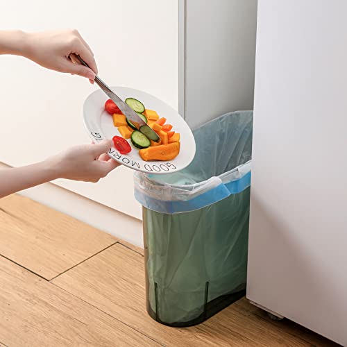 Image of Anyoifax Small Trash Can Slim Garbage Can 3 Gallon Waste Basket, Green | Trash Bin Container for Bathroom, Bedroom, Living Room, Kitchen, Under Desk, Office, Colleg Dorm
