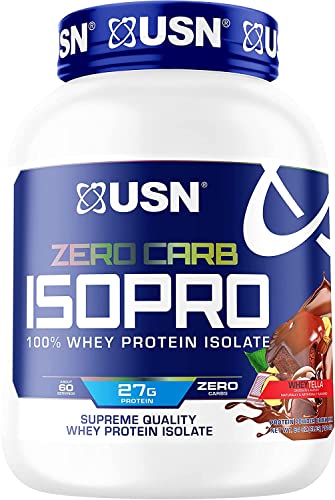 USN Supplements Zero Carb IsoPro 100% Whey Protein Isolate Powder - Keto Friendly, Sugar Free and Low Calorie, Apple Pie, 1.7 Pounds