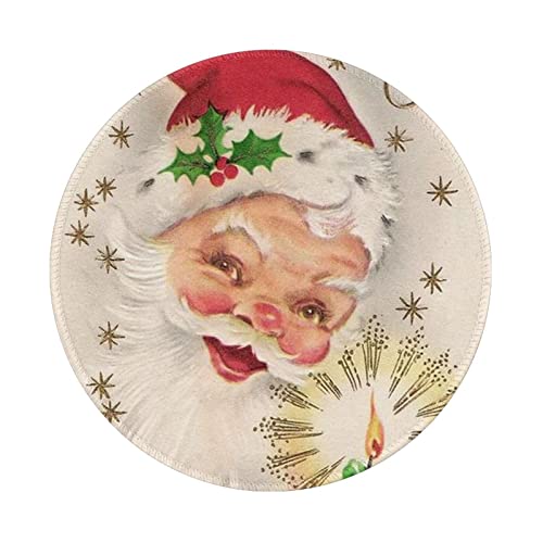 Tapis de souris de jeu Merry Christmas antidérapant rond 20,3cm