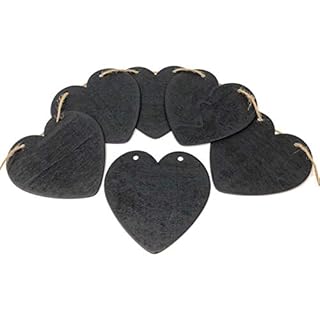 Heart Shape Wooden Chalkboard Wedding Bunting Vintage Wedding Decoration - Black (10)