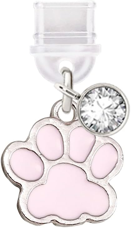 TP844 Puerto de carga USB tipo C Enchufe antipolvo Encanto para teléfono celular con pata de gato pequeño para teléfonos Android iPhone 15/16 / Samsung / OnePlus / Xiaomi / oppo (rosa)