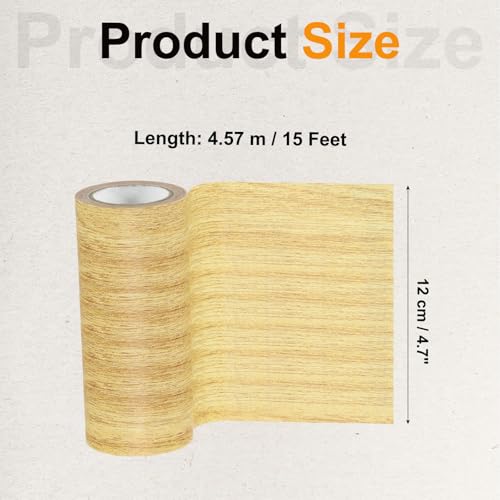 Image of PATIKIL Wood Grain Tape 4.7 inch x 15 Ft, Self-Adhesive Wood Texture Repair Tape Realistic Wood Effect Contact Paper Patch for Furniture Cabinets Floor Walls Home Decoration, Yellow Oak