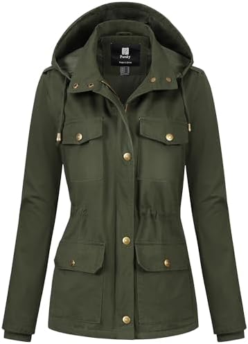 Pursky Women's Cotton Anorak Lightweight Military Jacket Warm Uti...