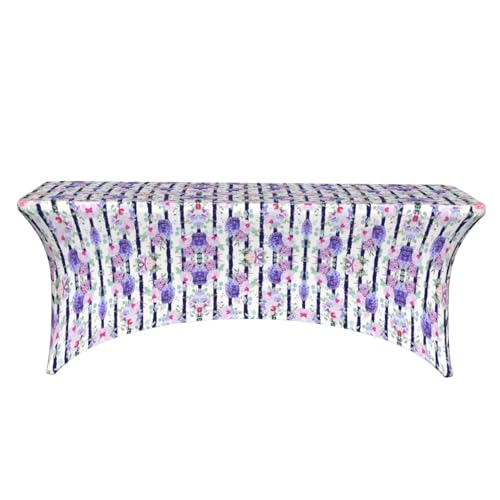 Nappe rectangulaire rayée et succulente en polyester doux 76x182 cm