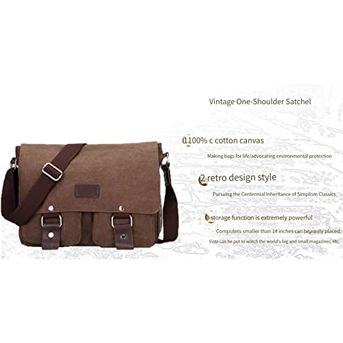 Men's messenger bag Gutim canvas messenger bag - retro cross shoulder bag military backpack (grey)4