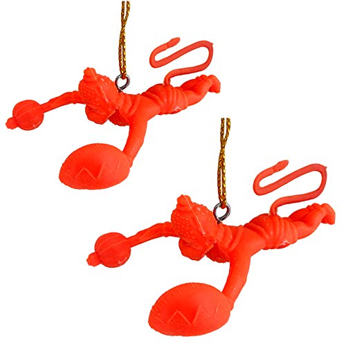 Divya Mantra Car Decoration Rear View Mirror Hanging Accessories Combo of Two Orange Flying Hanuman