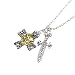 Silver Tone Alloy Charm & Metal Chain Sword & Skull Pendant Necklace