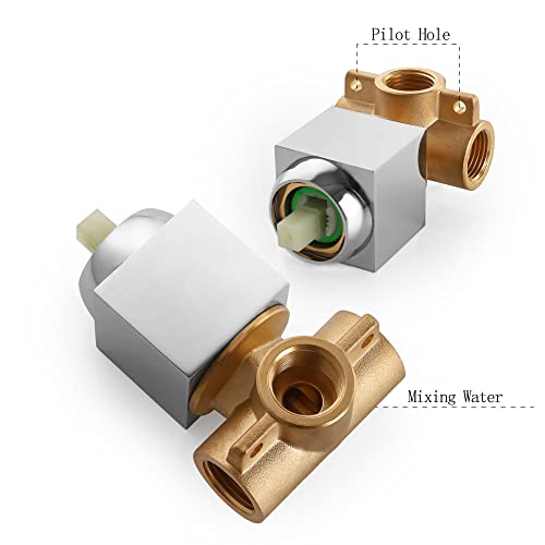 Shower Mixer Valves Wall Mount Bathroom Copper Faucet Shower Mixer Fixtures Rough In Valve And Trim Kit, Dr Faucet Polished Chrome #TOP1