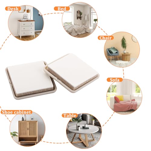 Deslizadores de muebles ASelected de 40 mm, almohadillas cuadradas autoadhesivas 8