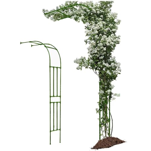 Arche de jardin demi-face en treillis métallique noir 60x240 cm