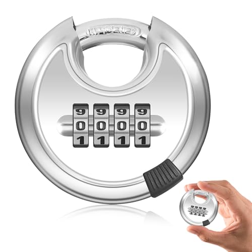 Zahlenschloss vorhängeschloss, 70 mm Rundbügelschloss, Wetterfest Edelstahl Rundbügelschloss, vorhängeschloss mit zahlencode für Schuppen, Zaun, Lagereinheit (Silber) Zahlenschloss vorhängeschloss, 70 mm Rundbügelschloss, Wetterfest Edelstahl Rundbügelschloss, vorhängeschloss mit zahlencode für Schuppen, Zaun, Lagereinheit (Silber)