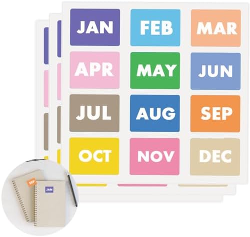 600 Pcs Month Stickers 12 Months of The Year Color Coding Label Stickers 1 x 0.75 Inch Rectangle Month Labels Self Adhesive Stickers 12 Labels Per Sheet Multi Colors (50 Sheets) image 5
