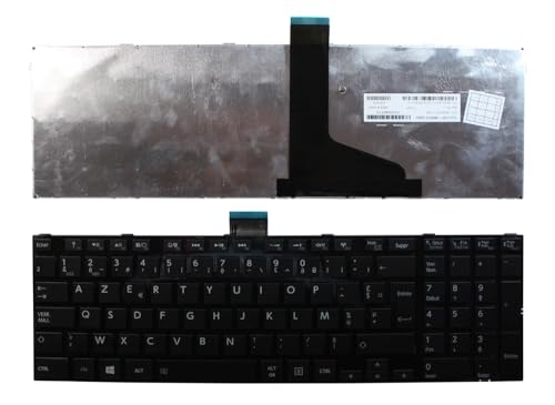 Keyboards4Laptops Francés Marco Negro Brillante Negro Teclado de Repuesto para Ordenador portátil Compatible con Toshiba Satellite L850 ST3NX1