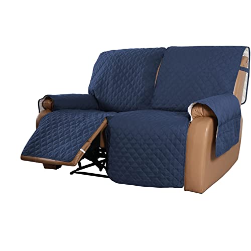 YFFS Funda Sillon Relax Reclinable Elastica Completo Protector para Sillón Reclinable Cubierta Protectora Sillon Funda Universal Funda Sillon (Azul Marino,2 Places)