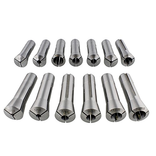 Abn Precision R8 Collet Set, 13-Piece Mill Collets Set – Taper Spindle R8 Collets For Mill Machine, 1/8In To 7/8In #TOP2