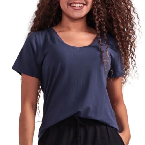 Blusinha Básica Feminina Azul Marinho Fresquinha Confortável