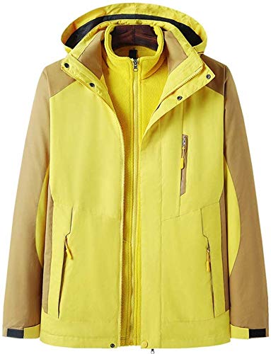 Veste de ski 3 en 1 imperméable femme avec doublure chaude réversible et capuche