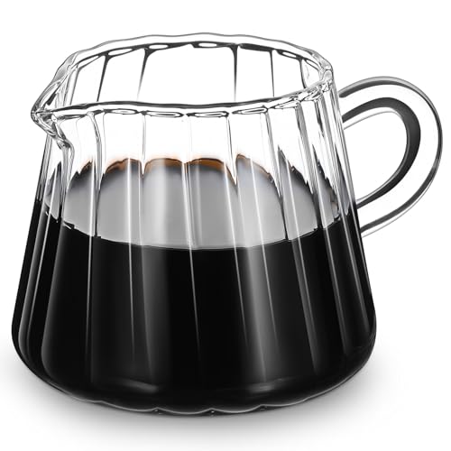 SUPVOX Brocca in Vetro 200 Ml in Vetro Borosilicato, Piccola Brocca per Schiumare Latte Trasparente, Bricco per Latte e Panna per Casa, Bar e Ristorante