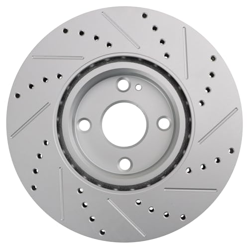 TRQ Front Brake Rotor Set Vented Drilled Slotted G-Coated Compatible with 2017-2020 Fiat 124 Spider 2016-2024 Mazda MX-5 Miata by TRQ - Image 5