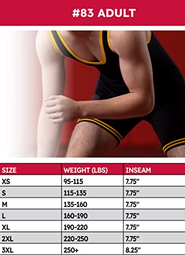 Matman Wrestling Singlet Adult Men’s Double Knit Nylon Weightlifting Made In Usa (Black/White, X-Large) #TOP3