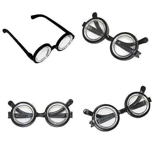 MEISH 2 Pcs Nerd Glasses - Circular Black Round Thick Funny Plastic Glasses for Halloween and Party - Image 3