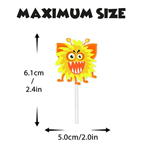 Colorful Glitter Monster Dessert Cupcake Topper Monster Cartoon Animal Theme Decor Supplies Baby Shower Boys Girls Happy Birthday Party Decorations Set 18Pcs #TOP3