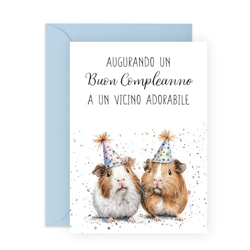 Central 23 Cartolina Auguri Carino Neighbour Next Door Amici Colleghi Saluti Caldi Simpatica Idea Regalo Con Adesivi Di