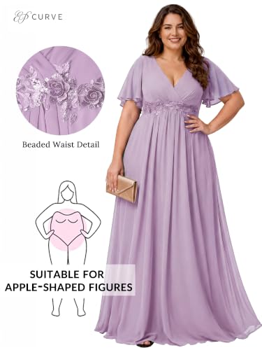 Image of Ever-Pretty Plus Women's Chiffon Plus Size Formal Mother of Bride Dresses