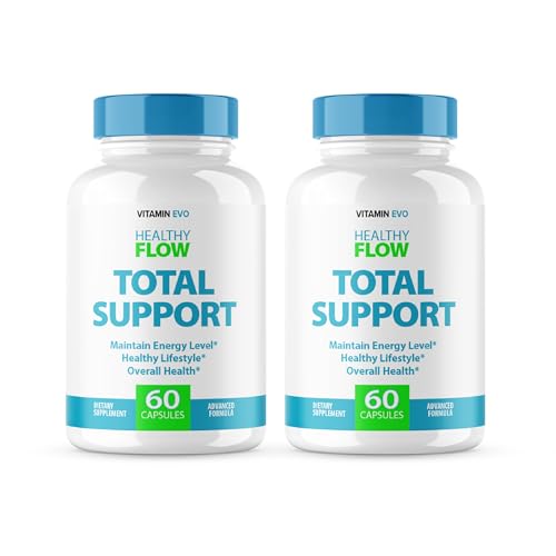 (2 Pack) Healthy Flow Total Support Capsules, Official Healthy Flow Total Support Advanced Blood Formula Support Supplement Pills All Natural Supplement Premium Pill Health and Wellness (120 Capsules)
