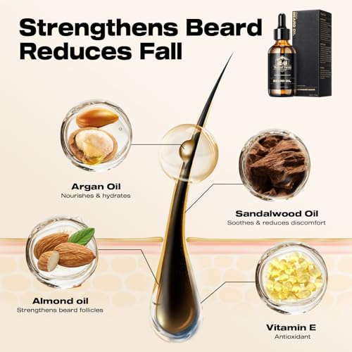 Waking Forest Sandalwood Beard Oil for Men - Biotin Mustache Oil with Vitamin E, Rosemary & Castor - Beard Care Softener, Strengthens, and Moisturizes - Beard Conditioner (1 Oz) - Image 3
