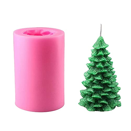 Jabón Casero Molde de Horno Jabón Fabricación de velas velas caseras Molde de árbol de Navidad 3D molde resina Moldes para hornear Herramientas Molde Vela Forma Cilíndrica para Pudines Cover