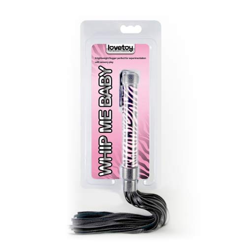 Chicote com franjas e cabo decorado - whip me baby leather - Lovetoy