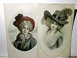  Frauen. Set 2 x Alte, schöne Ansichtskarte / Postkarte / Künstlerkarte farbig, 1 x gel. 1909. 1 x ungel., Frauenportraits, Vintage, Nostalgie