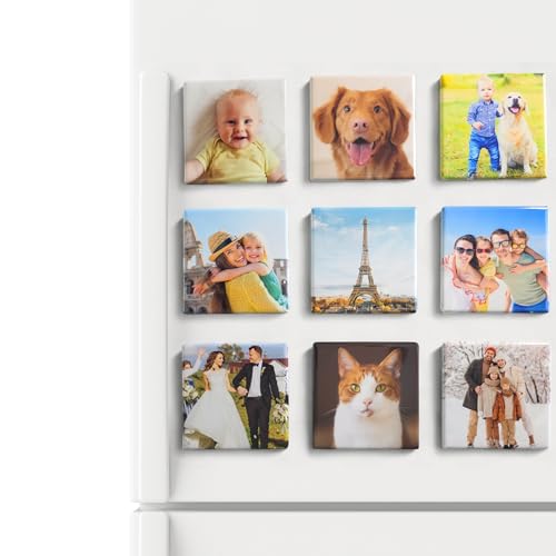 9 Pcs Custom Magnets for Fridge - 2"x2" Photo Magnets,