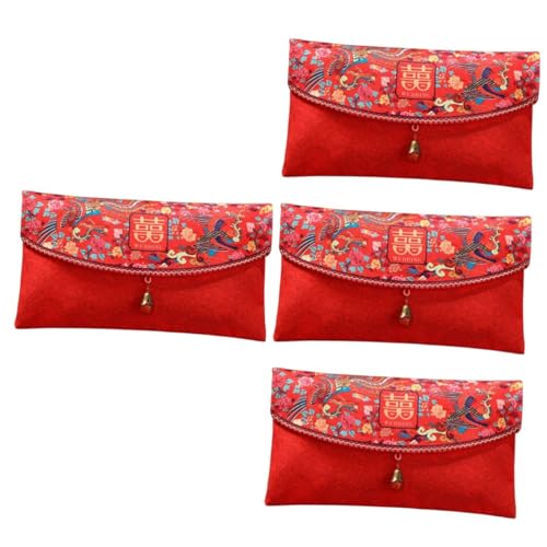 Enveloppes chinoises paquets rouges de mariage pour fête de réception et salutation en chiffon