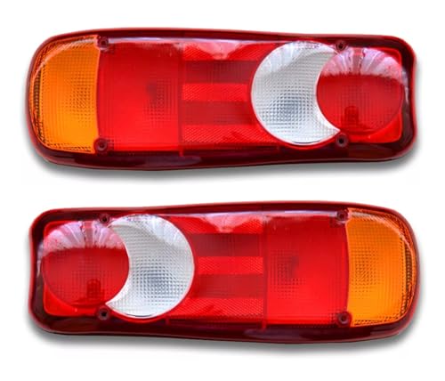 2 feux arrière avec lampe de plaque d'immatriculation pour camion, benne, tracteur, remorque, châssis - Ampoules universelles 12 V et 24 V.