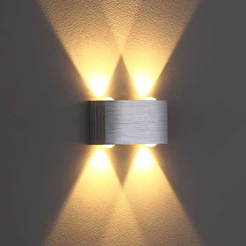 Lightess LED Wandleuchte Modern, Wandlampe Innen, Wandbeleuchtung Up Down aus Aluminium für Wohnzimmer Schlafzimmer Treppenhaus Flur Warmweiß – Bild 3