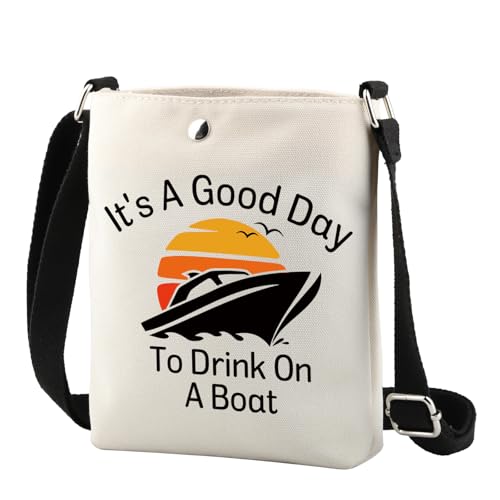 TSOTMO Boating Lover Gift Cruise Trip Gift It's A Good Day To Drink On A Boat Crossbody Bag Boat Gift