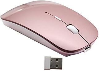 2.4G Rechargeable mobile portable wireless optical mouse with USB receiver, mute type mice,3 adjustable DPI levels, for notebook, PC, laptop, computer, macbook by Smart England (Pink)