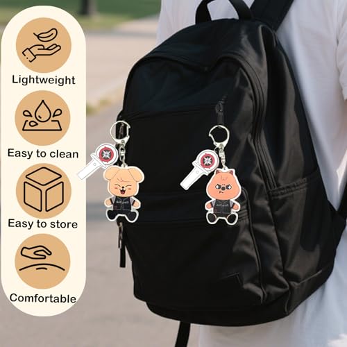 S-Kids Porte-clés, 8 Pièces S-Kids Porte-clés, Porte Clé Anime S-K-Z00, Kpop Acrylique, Kpop Keychain, Produits Dérivés pour les Fans de K-POP（B) – vue 3