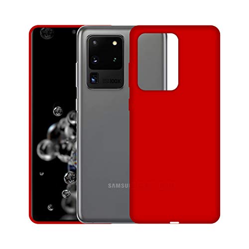 Image of Case Creation Luxurious OG Series for Samsung S20 Ultra Case Cover,Anti-Dirty Slim Case Frosted Matte Candy TPU Raised Bezel (Splash of Color) Back Cover for Samsung GalaxyS20 Ultra - Glamour Red