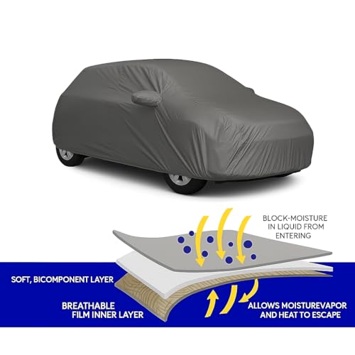 Image of Autofurnish Aero Series Car Cover for Freelander 2 2013 (100% Waterproof, Triple Stitched, Bottom Elastic,Secure Buckle Strap,Precision-Fit & Breathable Fabric) Colour: Grey