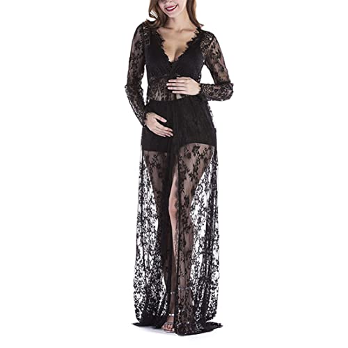 Robe de maternité blanche en dentelle pour sublimer les formes de la femme enceinte en photo